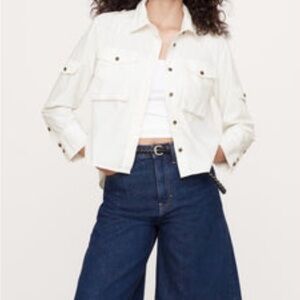 Banana Republic white Lotus series white button up shirt size medium